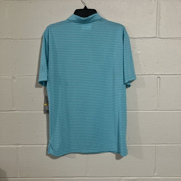 Pga Tour Golf Polo Shirt Men's Size M Color Blue Curacao Htr - Picture 2 of 9